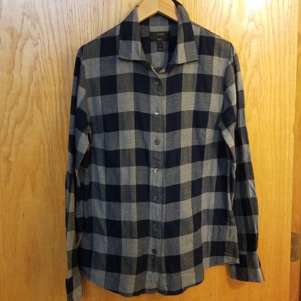 J.Crew Perfect Flannel Shirt Buffalo Check Size 4
